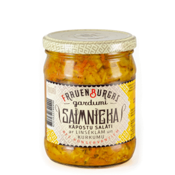 Frauenburgas gardumi Saimnieka kāpostu salāti ar linsēklām un kurkumu
