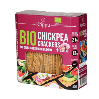 Bio zirņu krekeri ar ķiploku