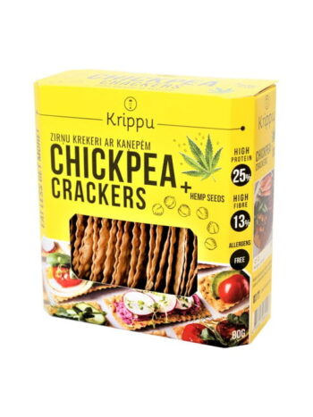 Zirņu krekeri ar kaņepju sēklām