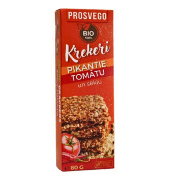 Bio pikantie tomātu un sēklu krekeri 80gr