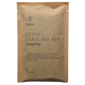 Dziiva šokolāde 80% Kaņepe, 60gr